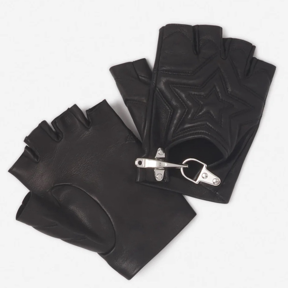 LANVIN X FUTURE QUILTED LEATHER MITTENS